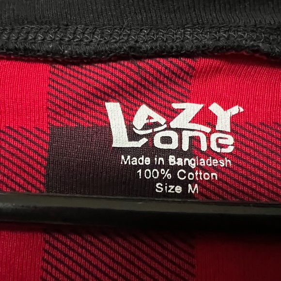 Lazy One Bear Cheeks Long Johns Pajamas One Piece Sz M 100% Cotton Buffalo Check - Picture 5 of 5